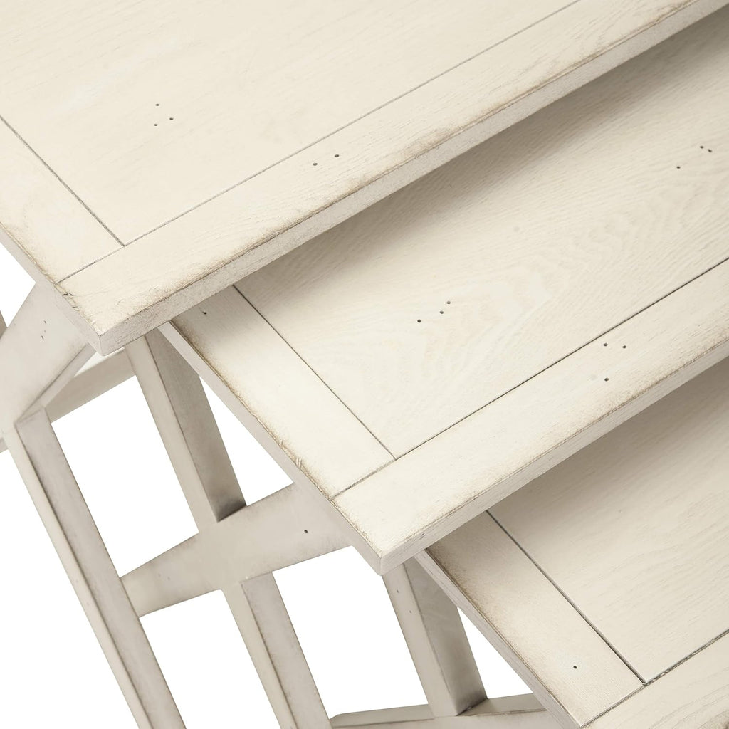 Antiqued White Stacking Tray Tables M702