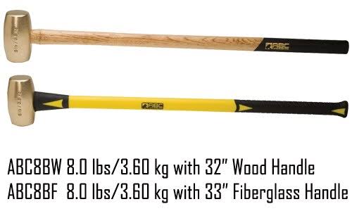 8 lb. Brass Hammer with Fiberglass Handle F67209
