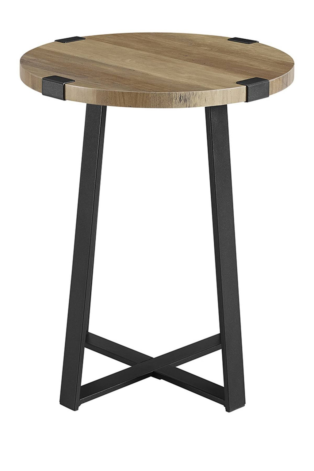Rustic Oak Round Side Table G71048