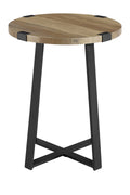 Rustic Oak Round Side Table G71048