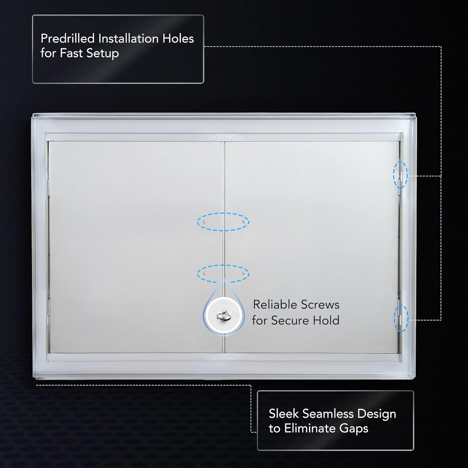 28 W x 19 H Weatherproof 304 Stainless Steel Double Access Door P980094