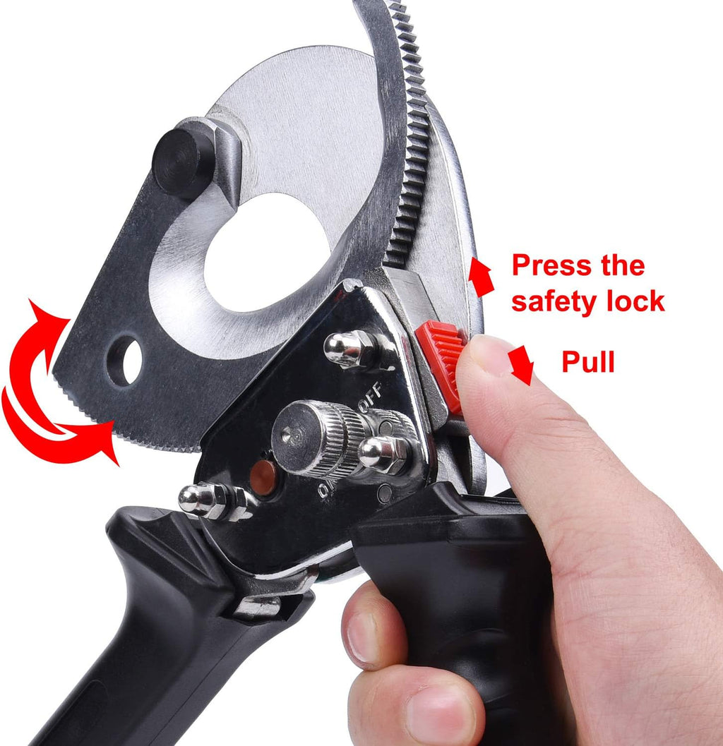 Ratchet Cable Wire Cutter, Steel Blades, 9.4Inch Pack of 2 U5232