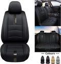 Black Leather Car Seat Covers Full Set Waterproof U14022
