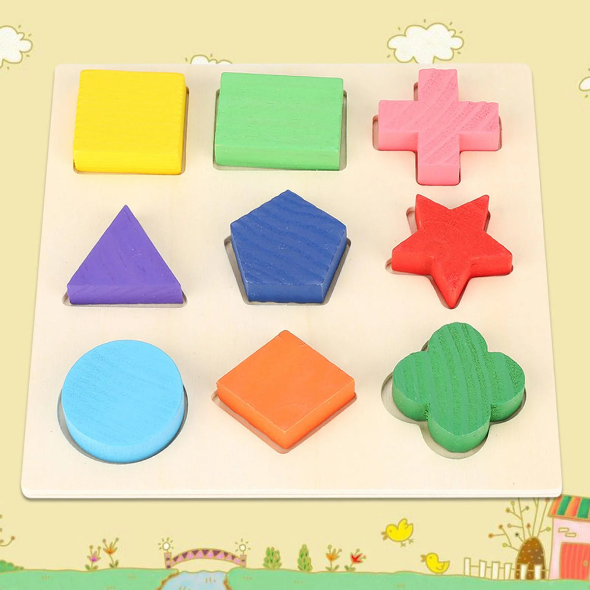 Wooden Shape Peg Puzzle Board Toy for Toddlers L1149