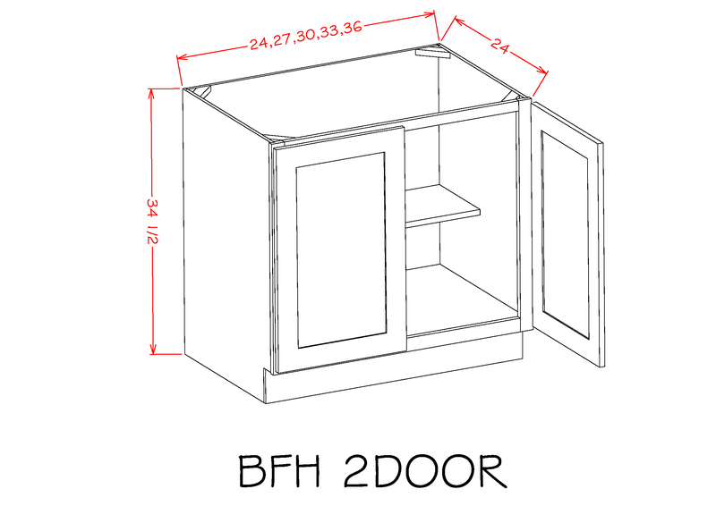 White 2 Door Base Cabinet with Shelf High-Density Fiberboard J47577