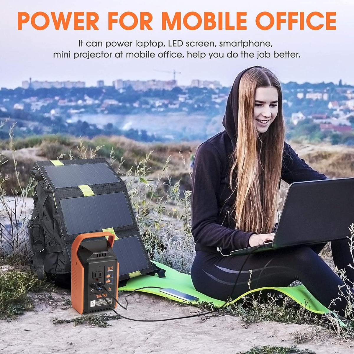 83Wh Portable Power Station with 110V AC Outlet Peak 120W Battery Backup A58778