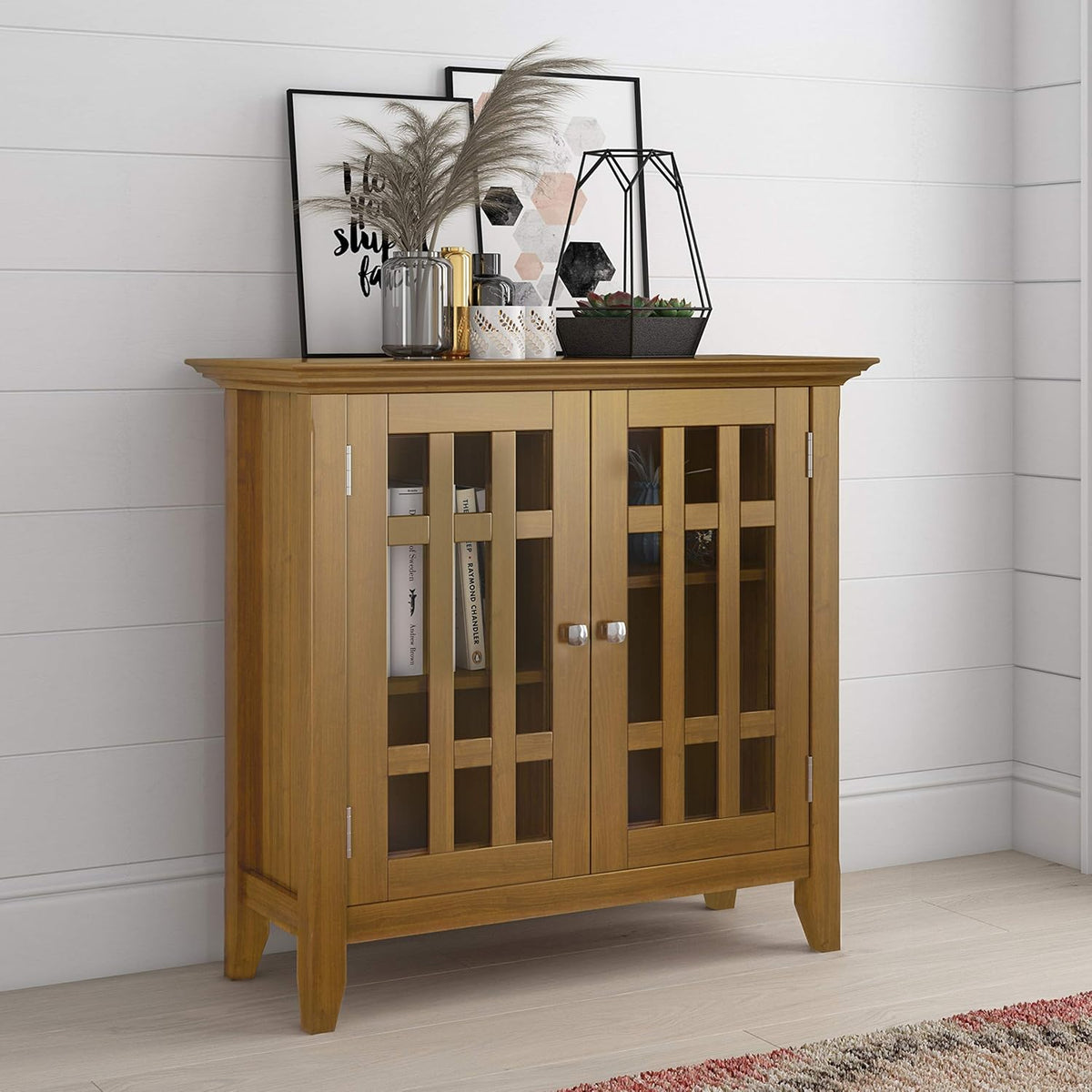 Light Golden Brown Storage Media Cabinet J402907