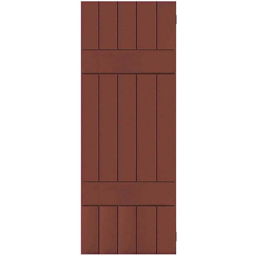 18 in. x 40 in. Real Wood Board and Batten Shutters Pair V820886