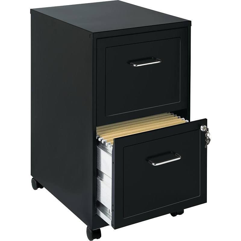 2 Drawer Vertical File Cabinet, Black, Letter T494