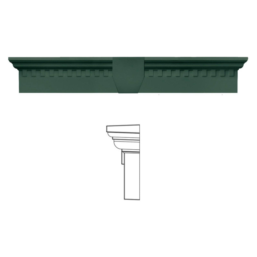 Dentil Window Header with Keystone Forest Green V4567