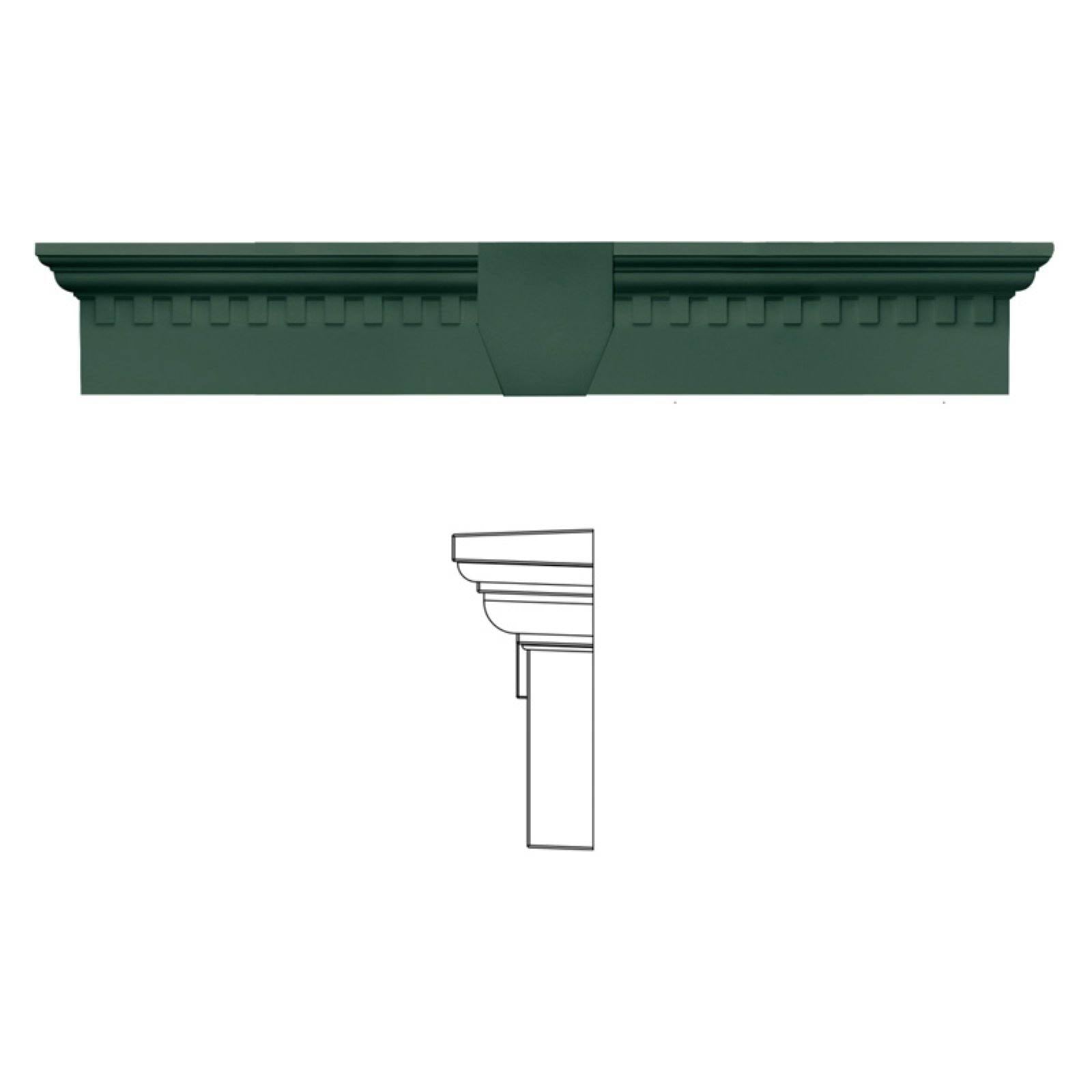 Dentil Window Header with Keystone Forest Green V4567