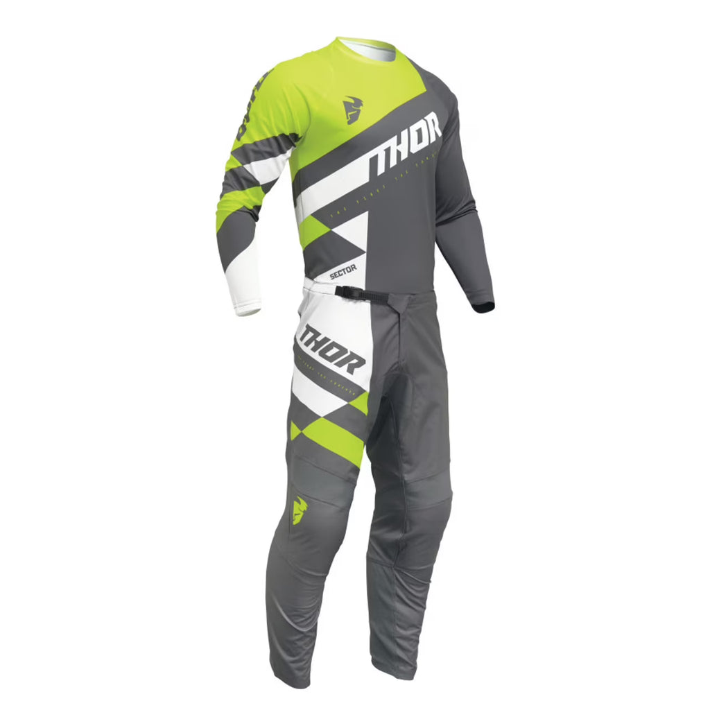 Youth Sector Checker Motocross Jersey Pant Combo Charcoal/Acid D2721