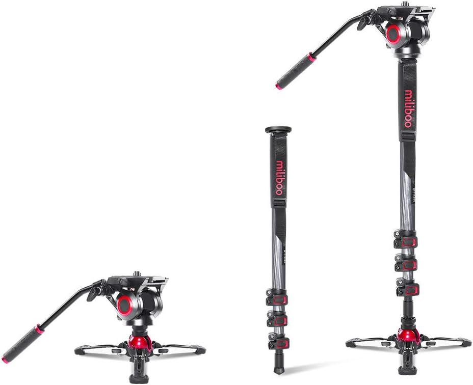 Carbon Fiber Portable Fluid Head Camera Monopod R371082