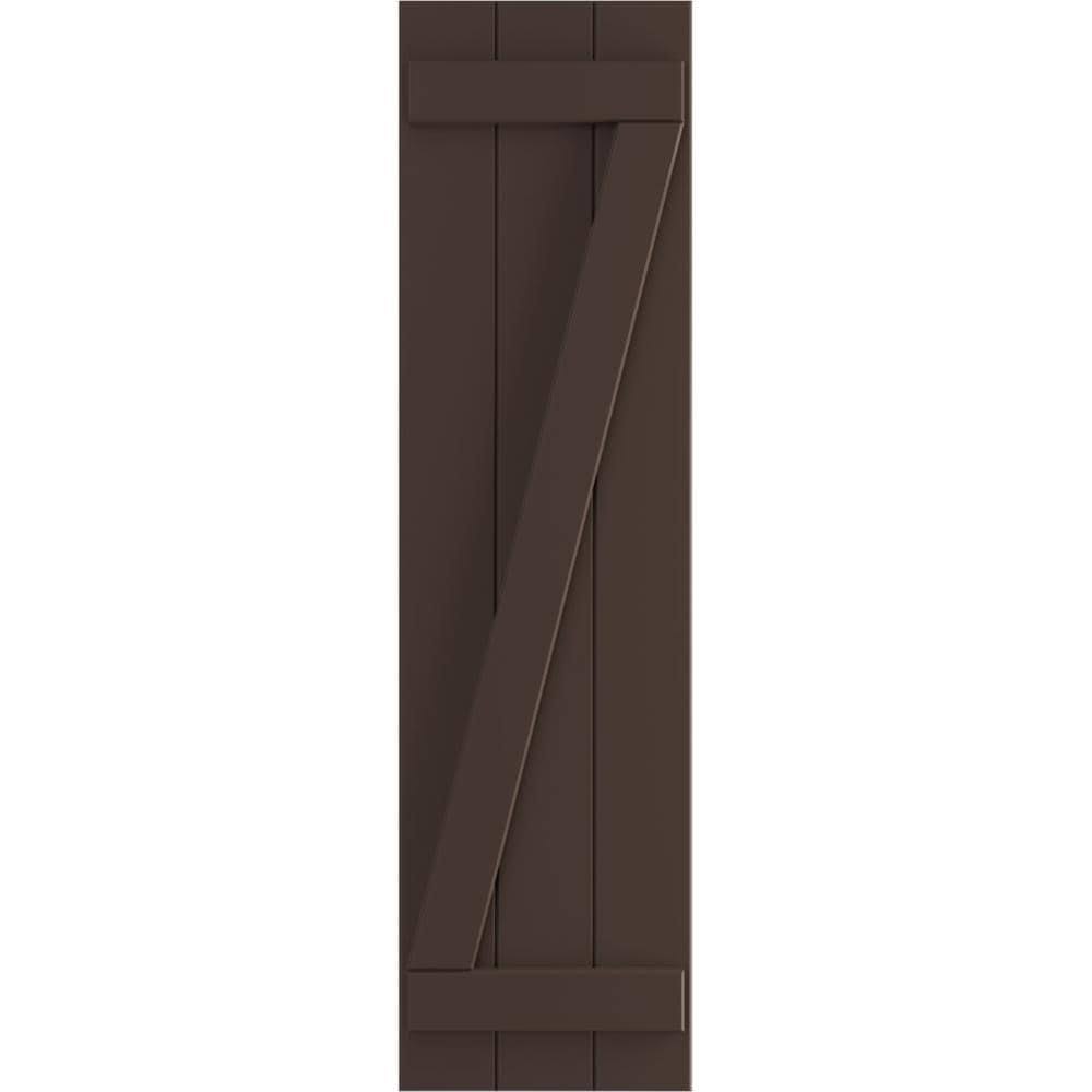 16-1/8x22 x 66x22 PVC Board and Batten Shutters, Raisin Brown (Per Pair) V246800