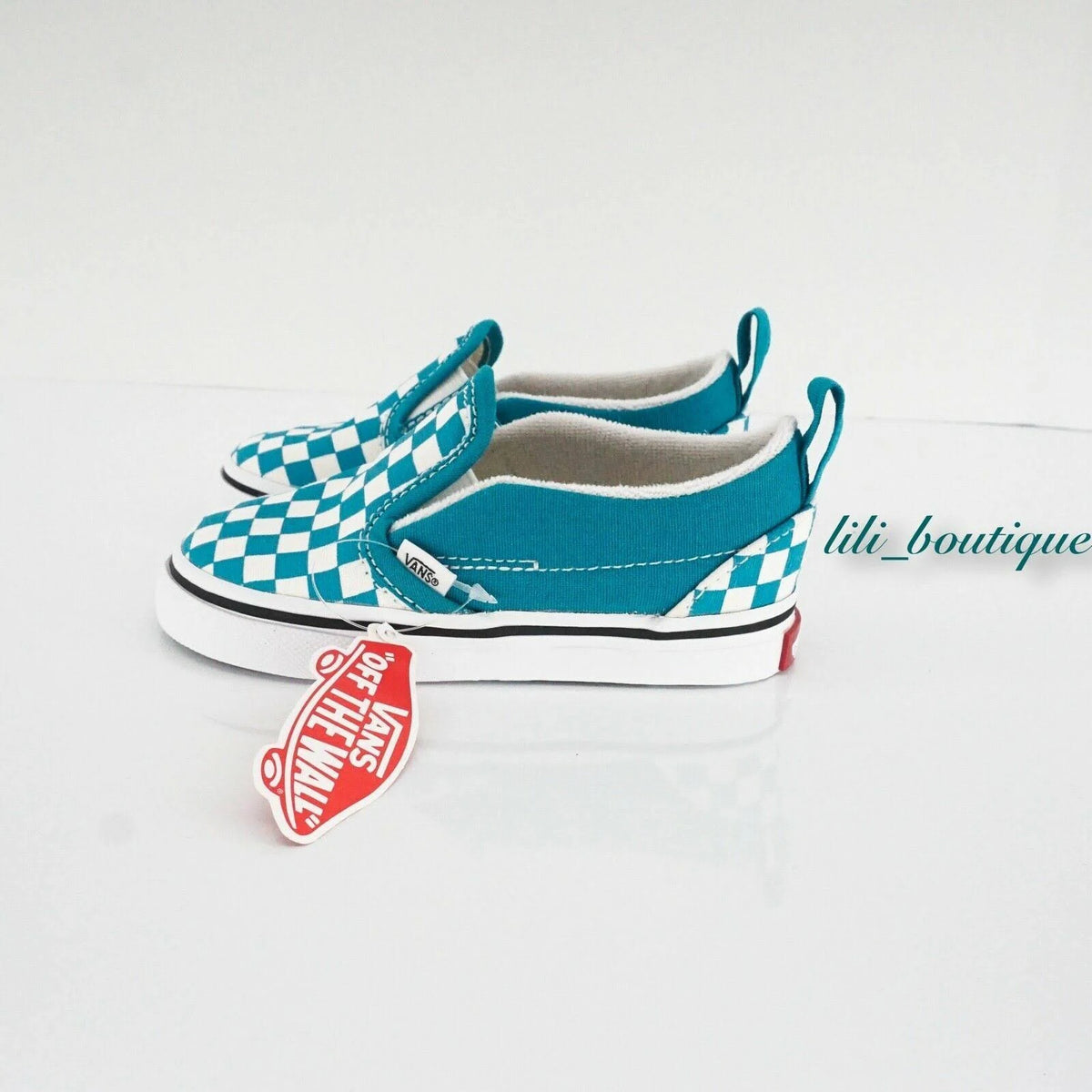 Checkerboard Slip-On V (Caribbean Sea/True White) U582876