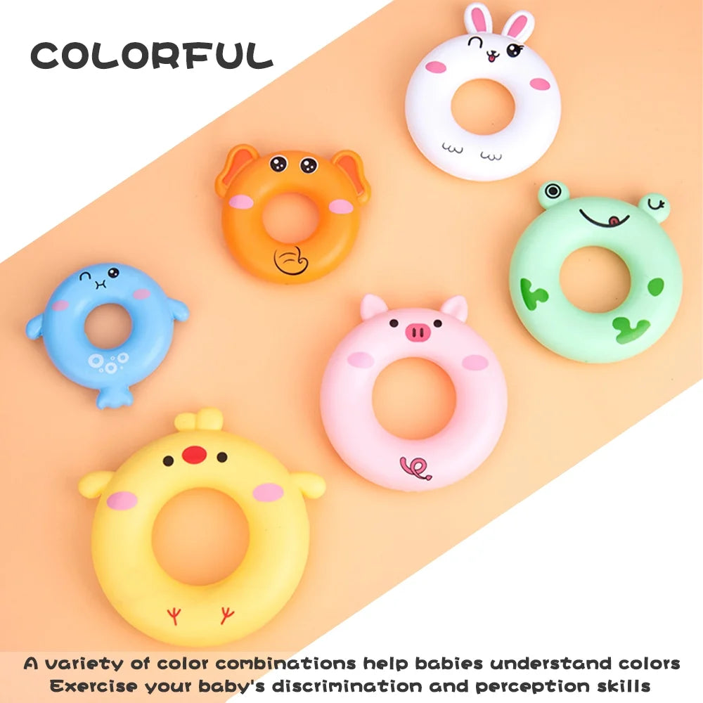 7 Rings Stacking Rings Soft Toys Montessori Baby Blocks Teething Learning Stacker K213