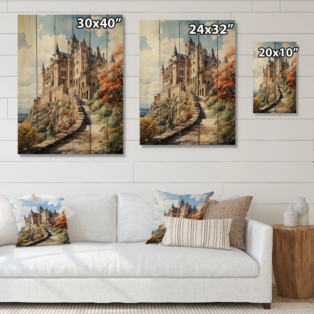 Natural Pine Wood Cityscapes Print D1191
