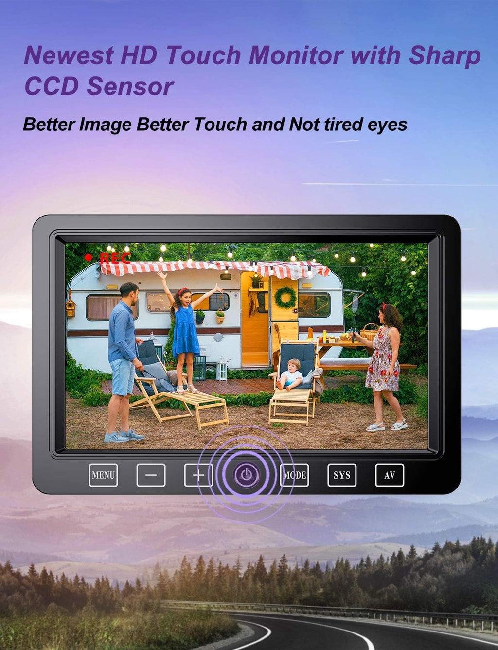 Backup Camera with Monitor Dual Camera System Kit with DVR IP69 Waterproof Wired Camera W890681