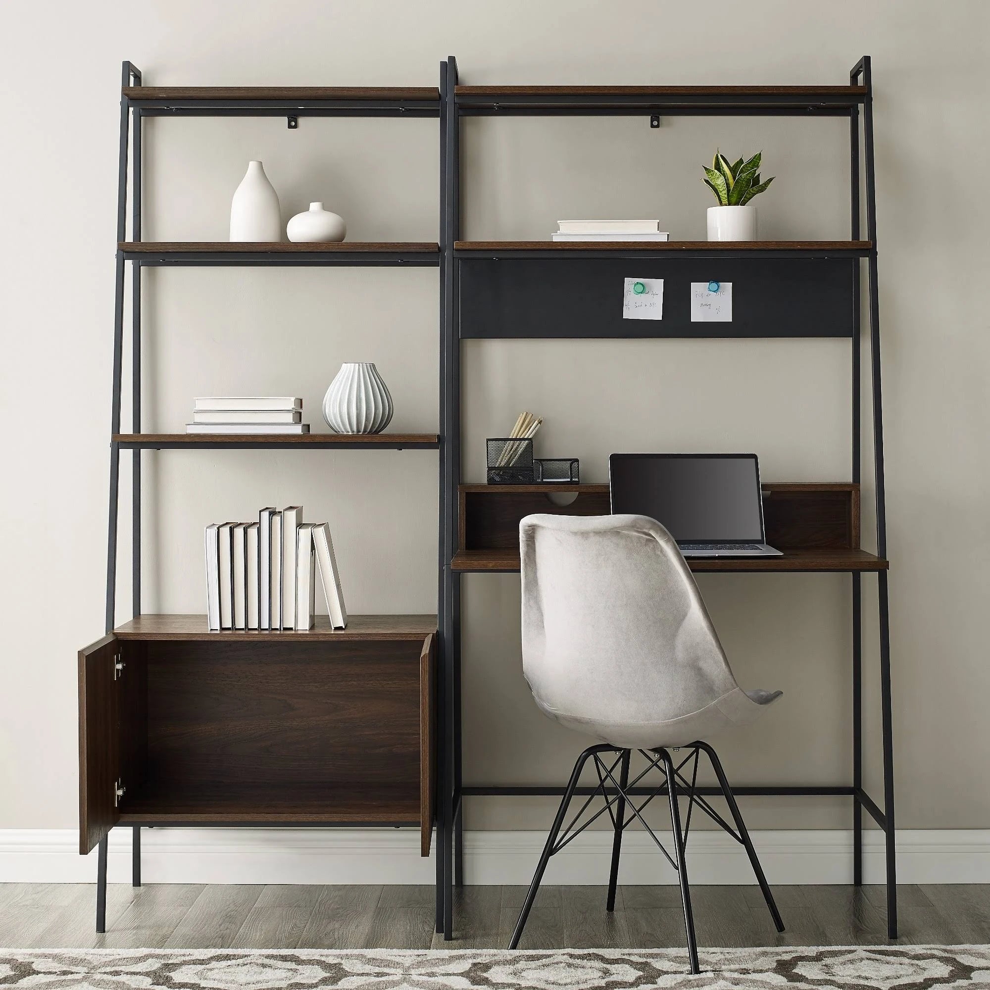 Mocha 2-Piece Desk and Storage Set I993790