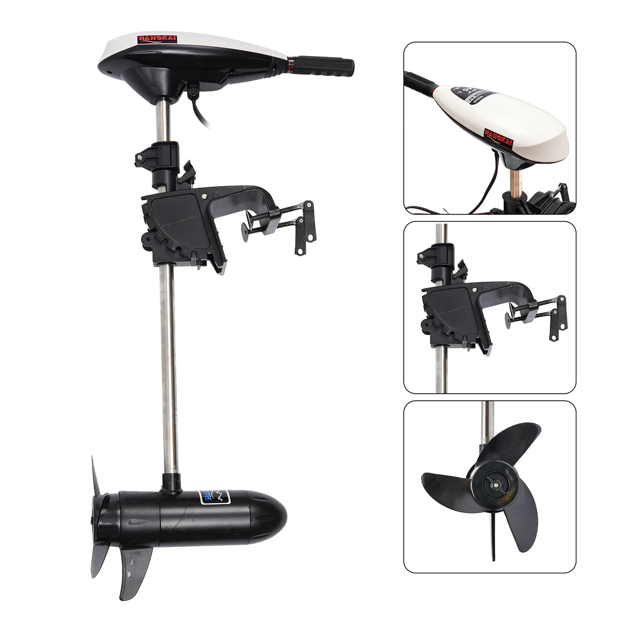 Electric Trolling Motor 45LBS Thrust 12V Boat Motor with Retractable Handle Y7557
