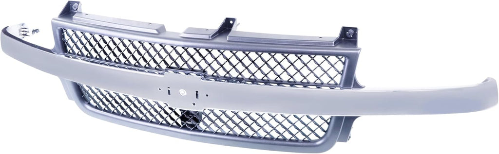 Black Grille Assembly With Chrome Center Bar For Chevrolet Silverado 2500 HD 3500 2001-2002 Y265271