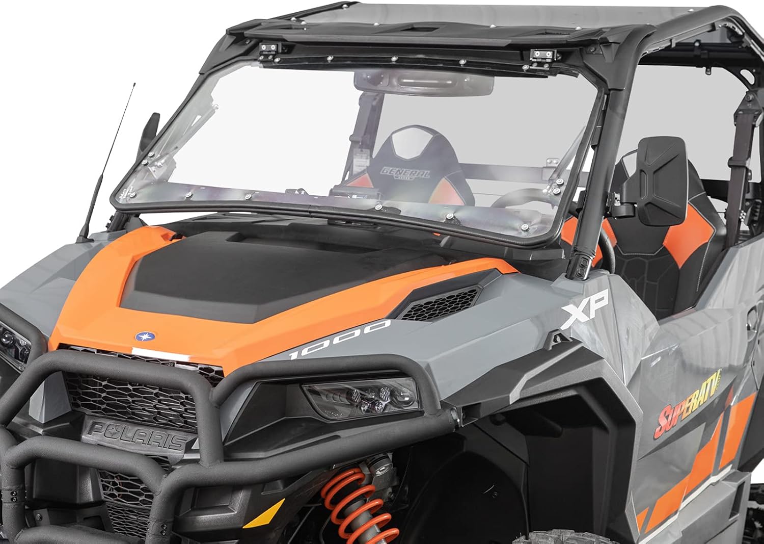 Heavy Duty Scratch Resistant Flip Windshield, 1/4" Thick Polycarbonate T189
