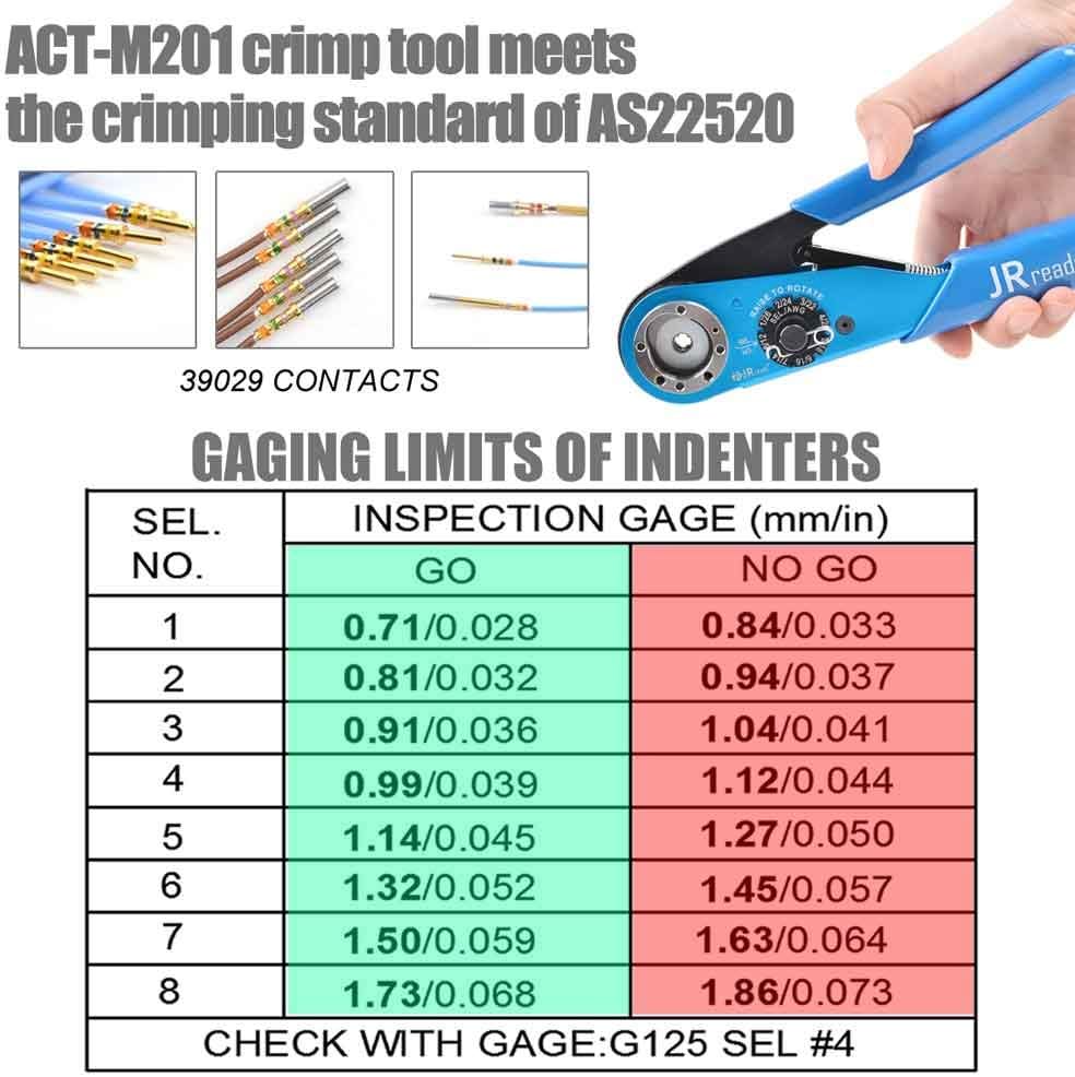 8 indent crimping tool for heavy duty circular rectangular electrical connector wire 12-26 awg Q98038