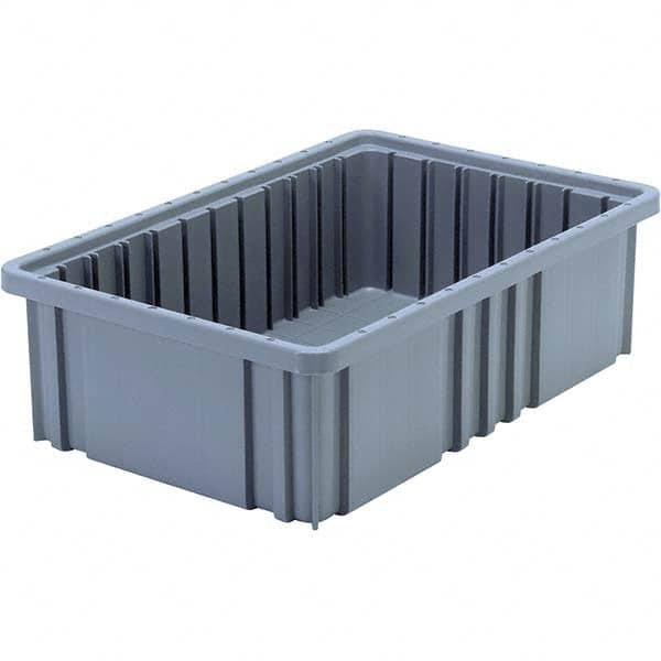 Gray Polypropylene Dividable Container, 40 lb Load Capacity K519