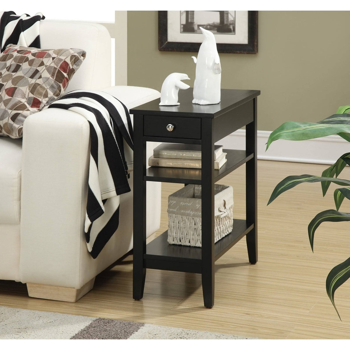Three Tier End Table with Drawer Z967784