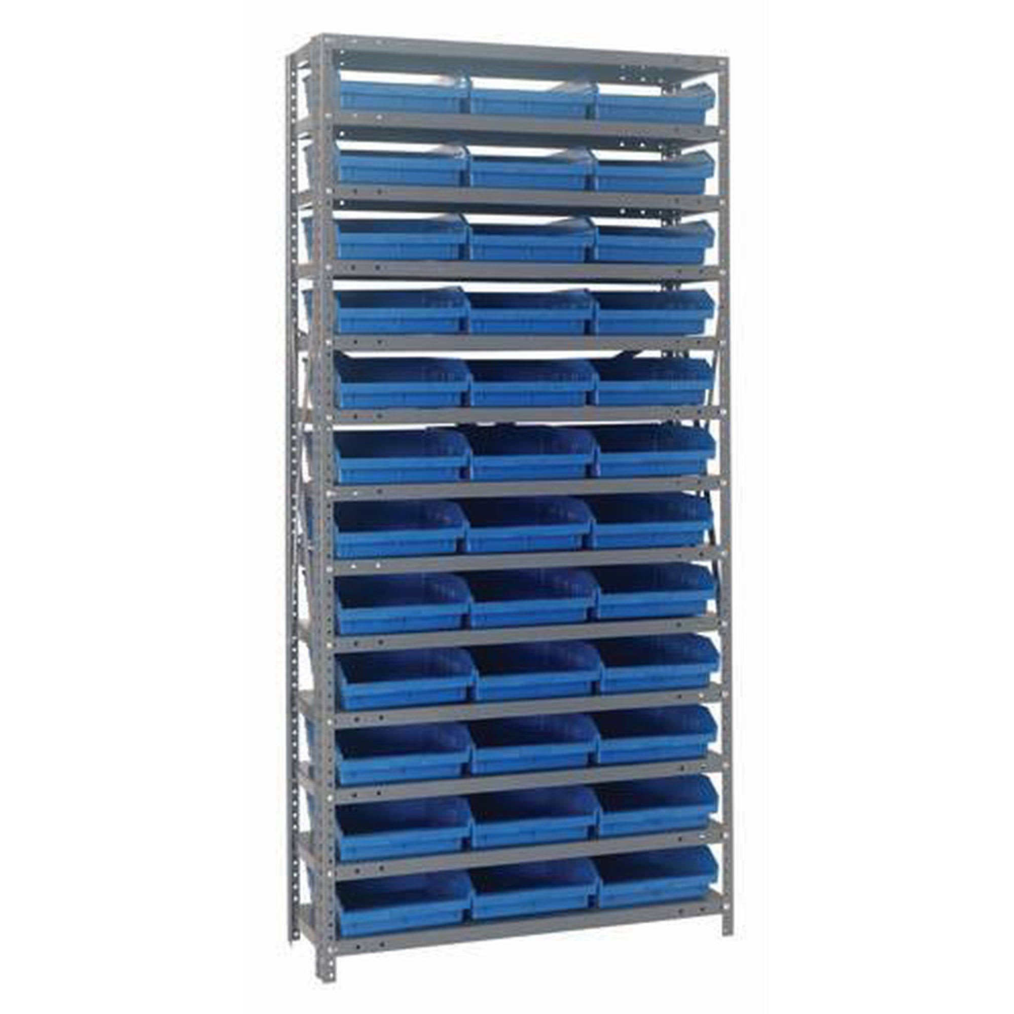 Blue 36 Bin Shelving Storage System Q900181