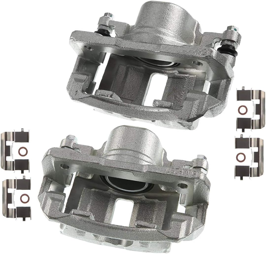 Disc Brake Caliper Assembly with Bracket Compatible with Honda Accord V6 3.0L 2003-2007 Front Right Passenger Side Pack of 2 J66350