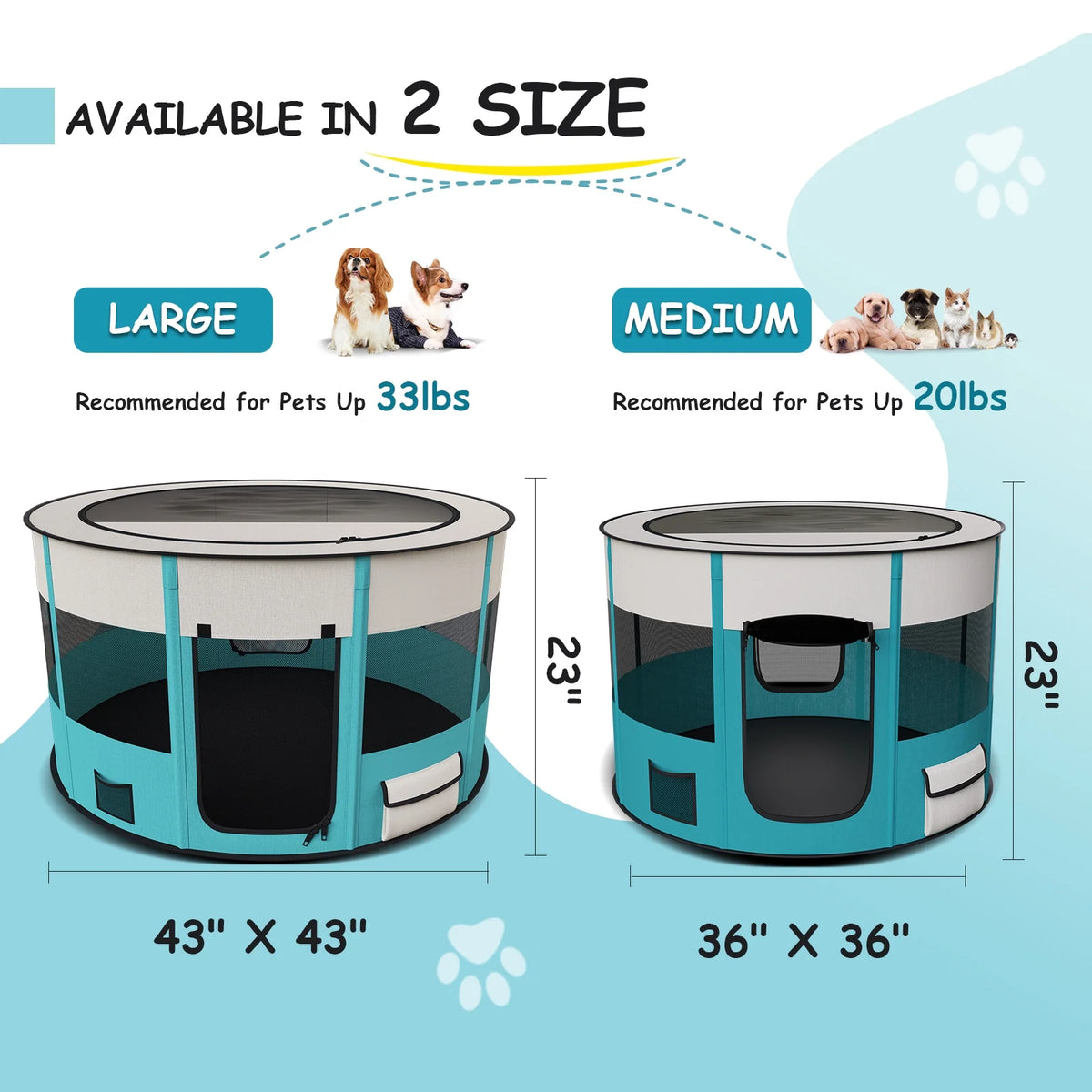 Large Foldable Pet Playpen with Carrying Case S9870