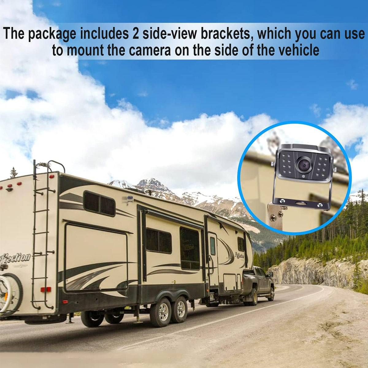 Wireless 4 Rear View Cameras with 7" Monitor for RVs E44569