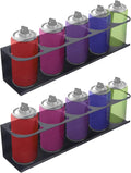 Steel Wall Mounted Aerosol Spray Can Holder Rack Organizer, Five cans, 16.5 Width x 4 Height x 3.5 Depth, Pack of 2 O508