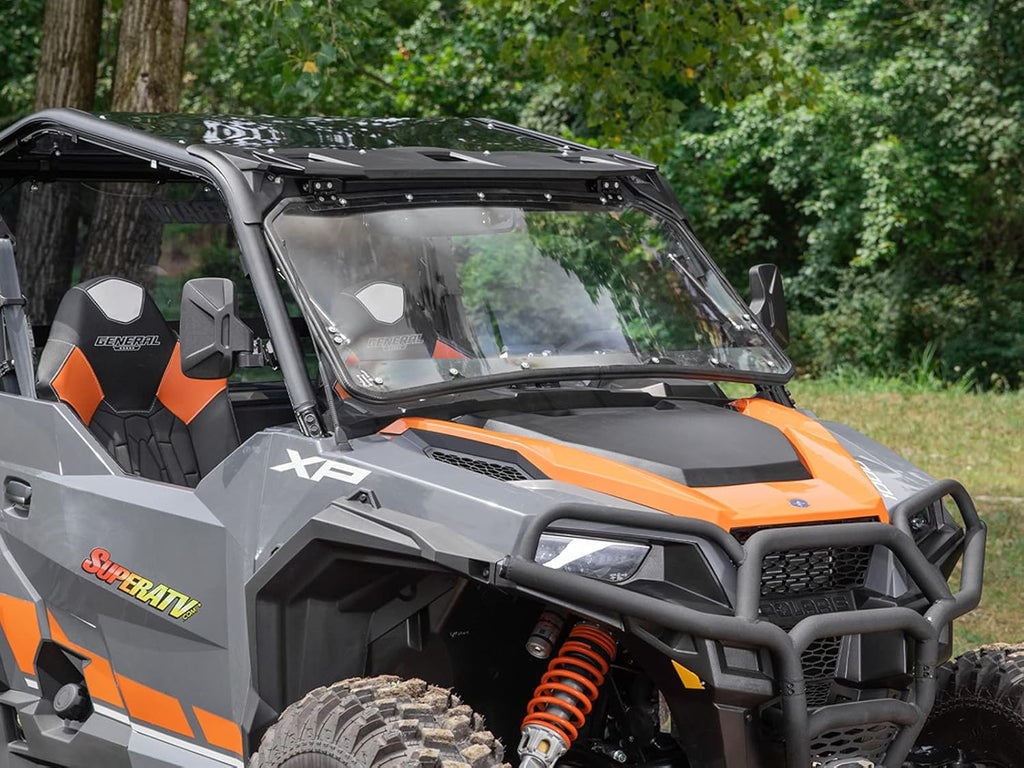 Heavy Duty Scratch Resistant Flip Windshield, 1/4" Thick Polycarbonate T189