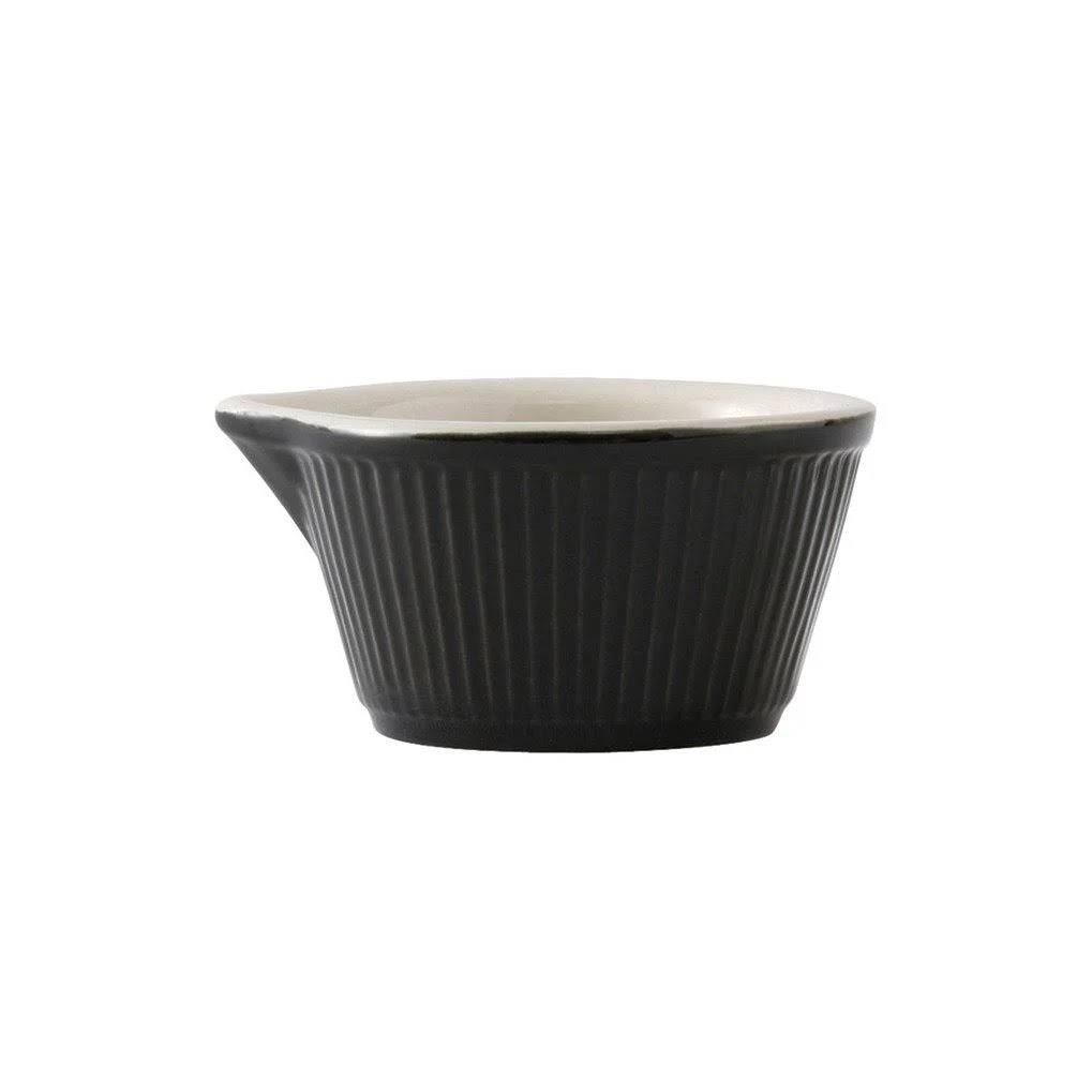 4 oz Ramekin Fluted with Pour Spout Black Eggshell Case of 48 K380