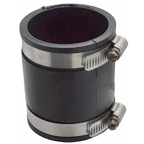 Drain Coupling 2 to 2 in. Straight Adaptor PVC Rubber A5304