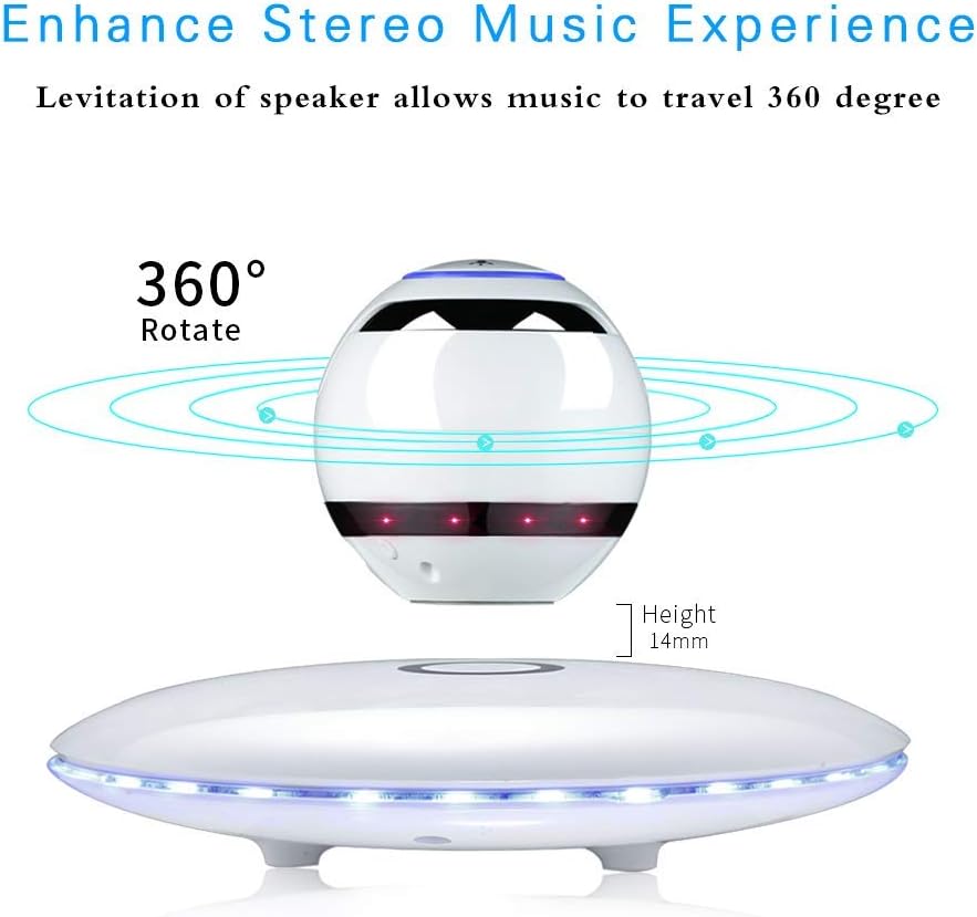 White Magnetic Levitating Bluetooth Speaker S3295