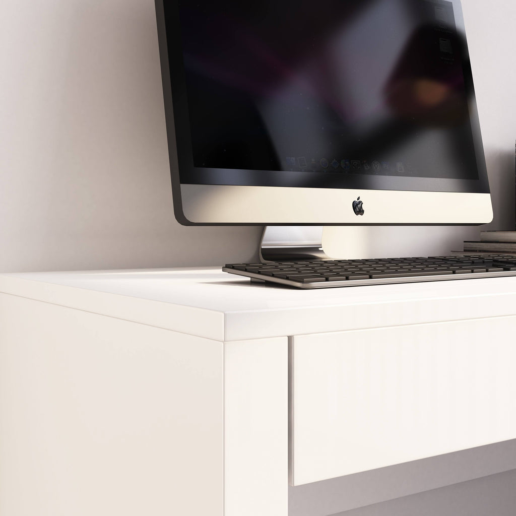 High Gloss Black 2 Drawers Rectangular Desk S444