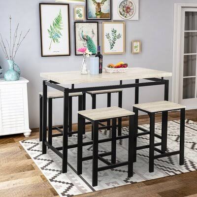 Beige 5 Piece Counter Height Dining Set H745