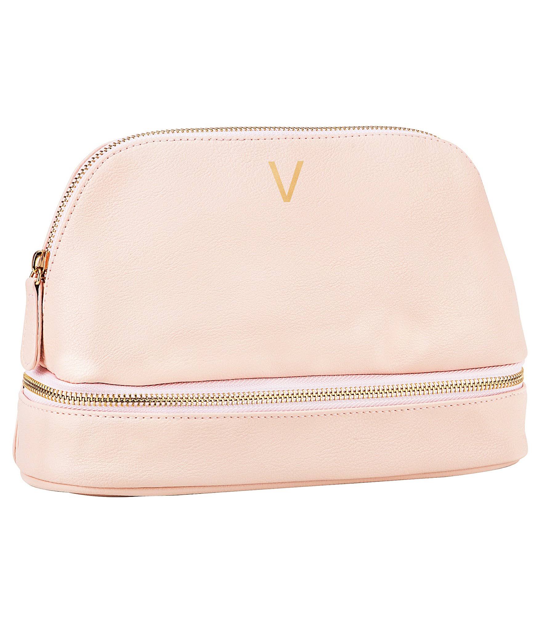 Embossed Blush Pink Vegan Leather Travel Case I485