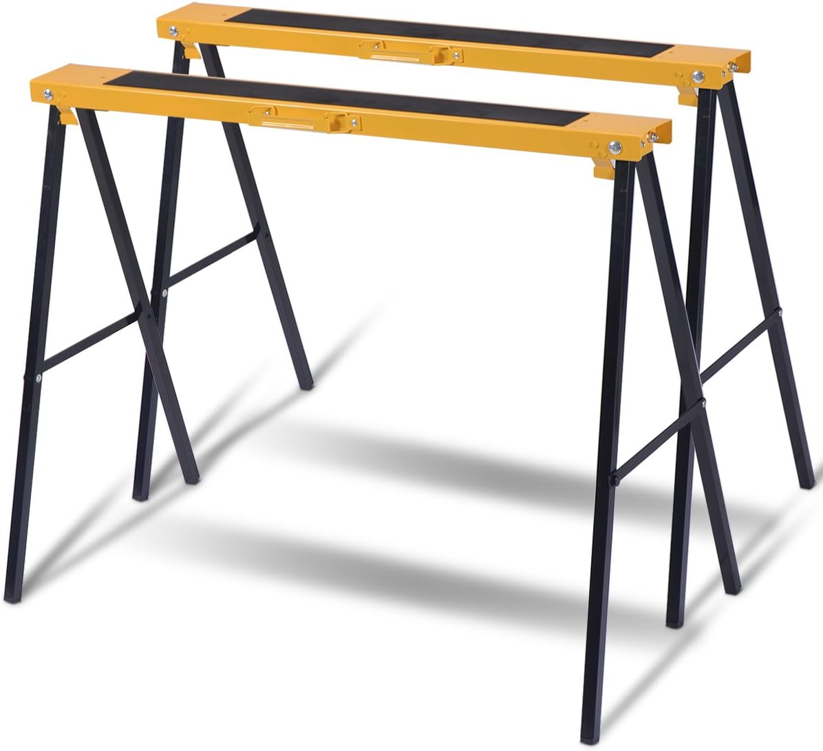 Heavy Duty Folding Sawhorse Pair, 275 lb Weight Capacity Each M39889