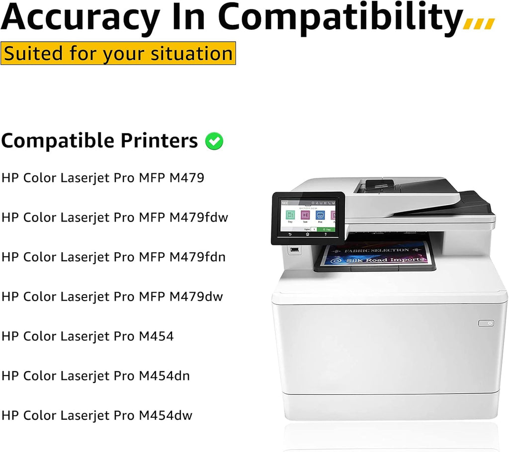 4-Pack Toner Cartridge for HP Color Pro MFP M454 M479 W82728