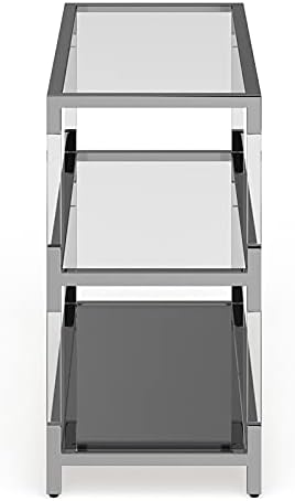 Chrome Glass 2-Shelf Sofa Table F186