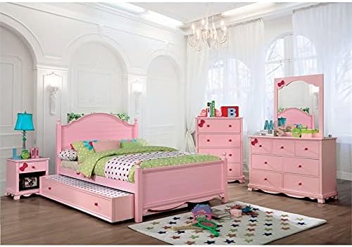 Pink Wood 1-Drawer Nightstand B61177