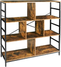 Rustic Brown 3-Tier Bookcase with Open Storage Shelves Y4399