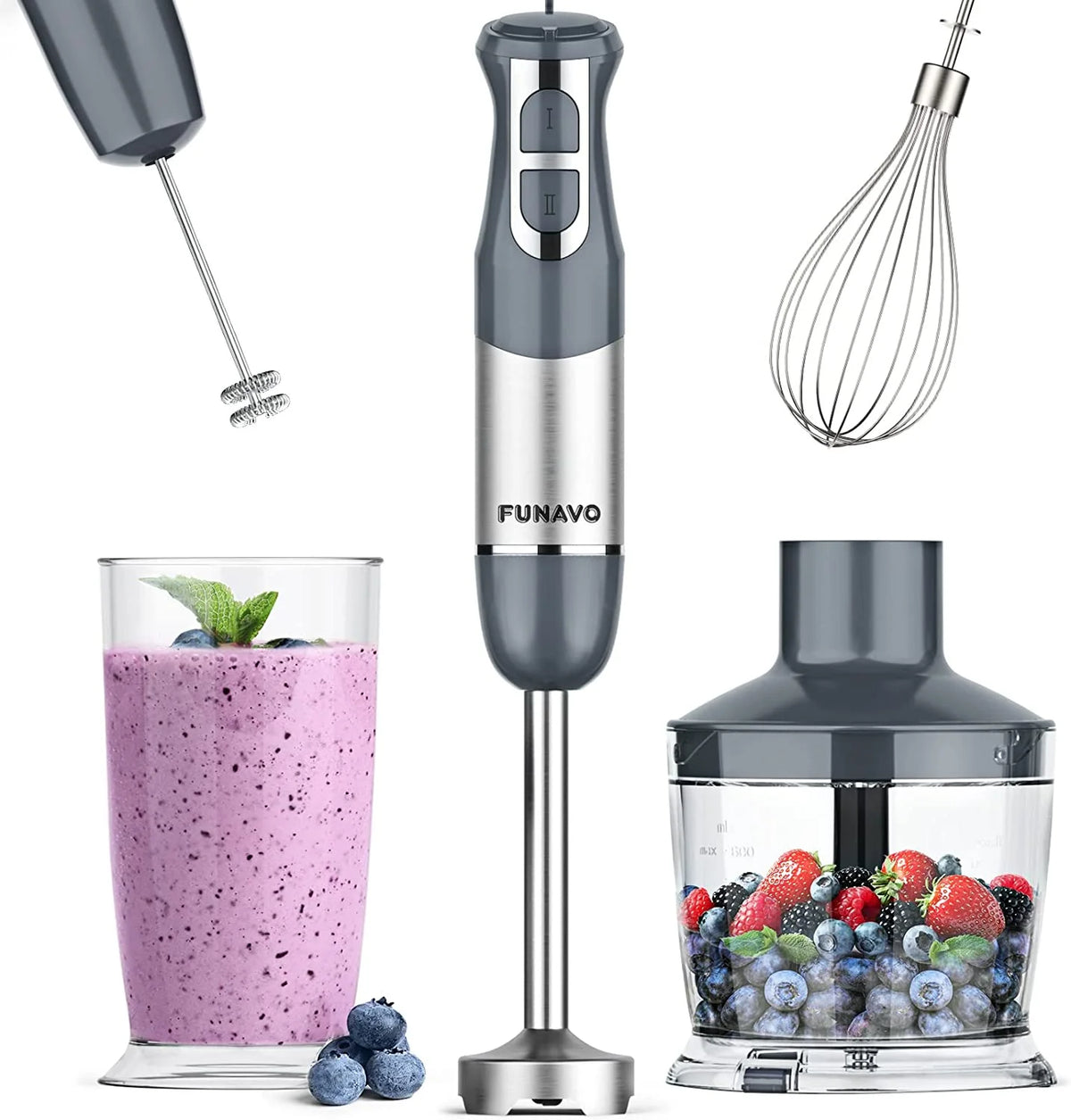 800W Stainless Steel Hand Blender with Turbo Mode F31215