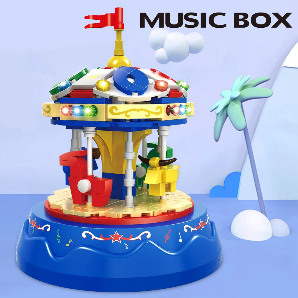 Yellow&Blue 222pcs Music Box Building Blocks E6683