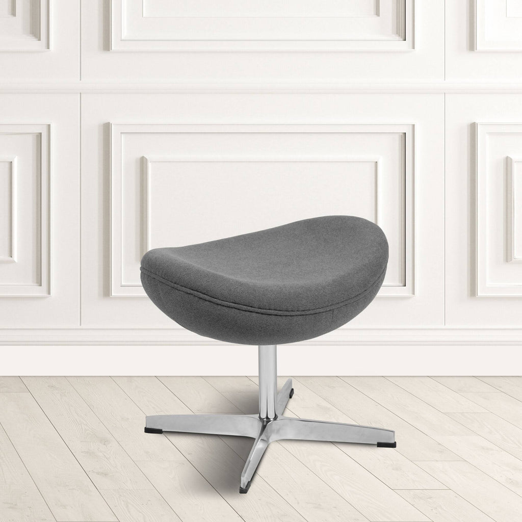 Gray Fabric Saddle Wing Ottoman Z2897