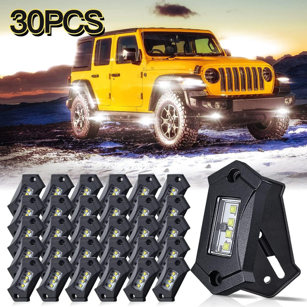 White LED Rock Lights 8 Pods D7410